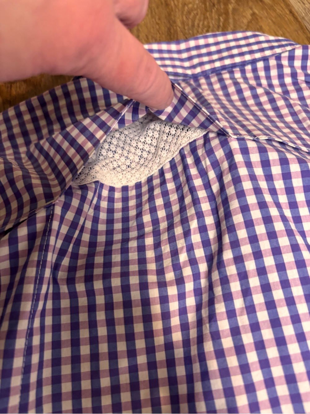 Orvis Women's Purple Gingham Button Front Fishing Shirt Long Sleeves Ventilated - Picture 5 of 8